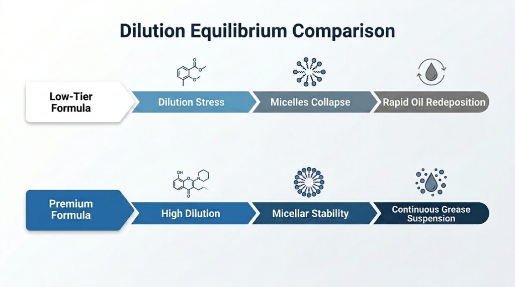 dilution equilibrium comparison