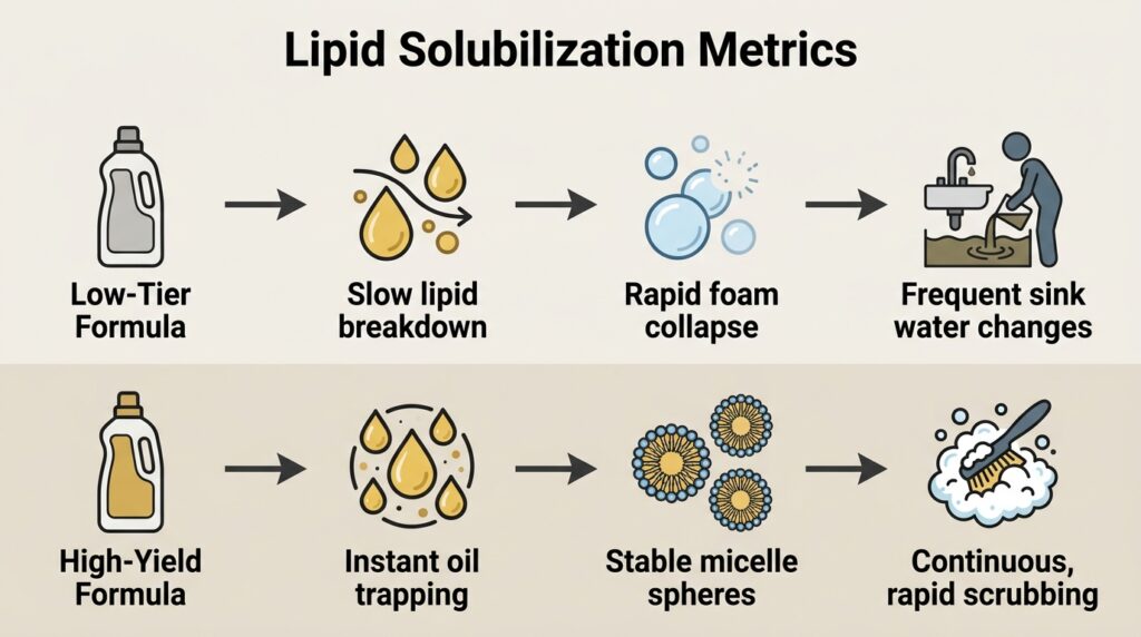 Does Expensive Dish Soap Really Work Better? lipid solubilization metrics