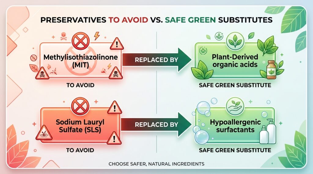 preservatives to avoid vs. safe green substitutes