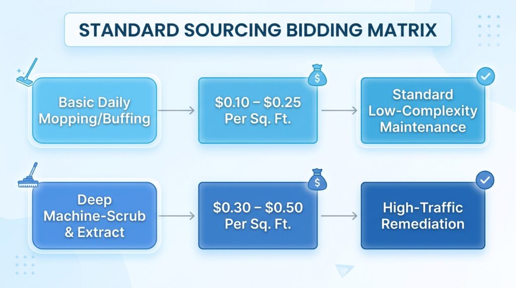 standard sourcing bidding matrix